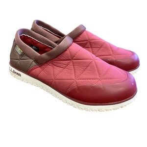 LL BEAN Ultralight Primaloft Waterproof Insulated Slippers Mens 11 Maroon Brown‎